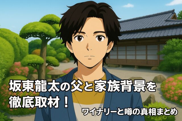 坂東龍太の父と家族背景を徹底取材！ワイナリーと噂の真相まとめ