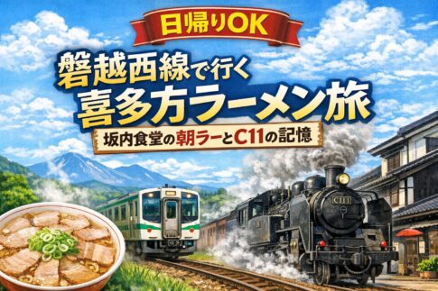 日帰りOK磐越西線で行く喜多方ラーメン旅坂内食堂の朝ラーとC11の記憶